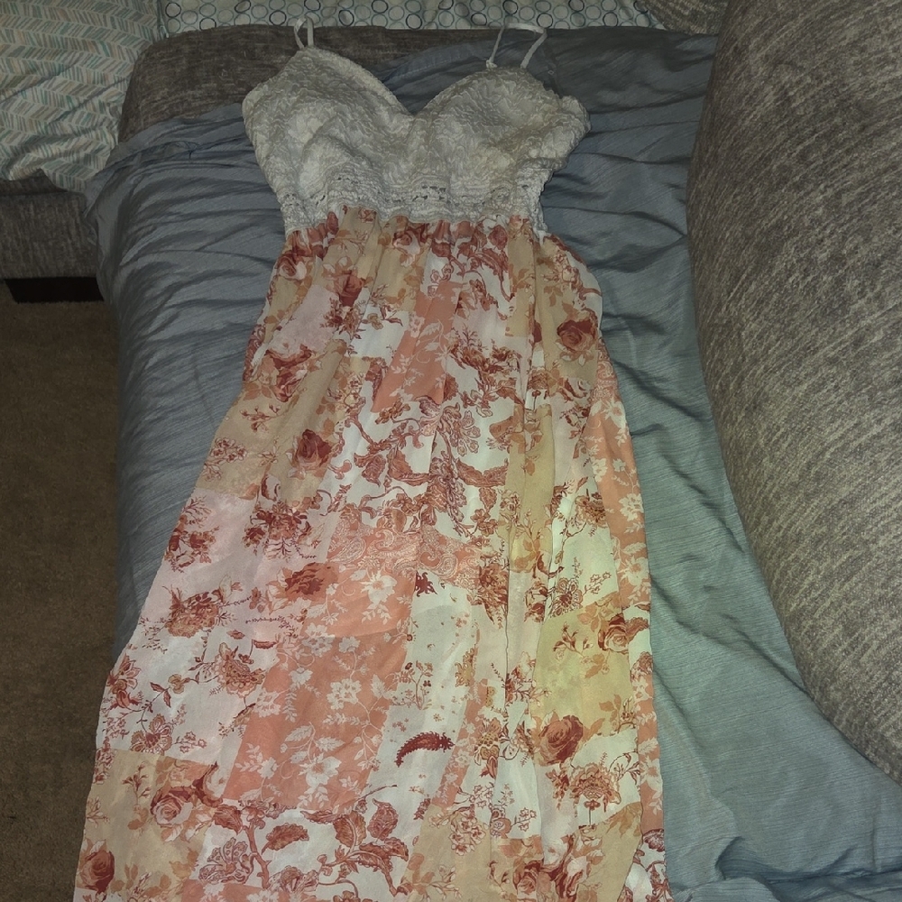 Justify White and Pink Floral Maxi Dress